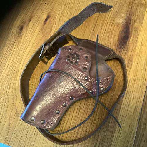 Brown leather pistol - leather, holster