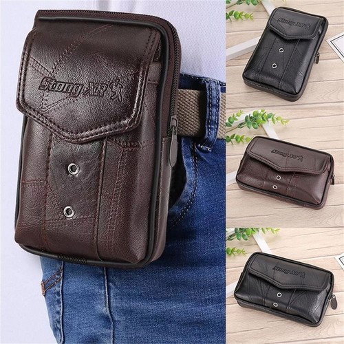 Men cowhide leather phone - men,