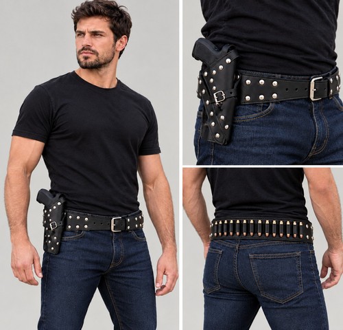 Single holster belt genuin cow - genuin,