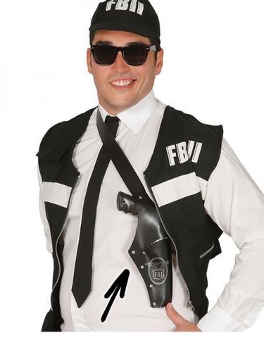 Black leather look - leather, gun