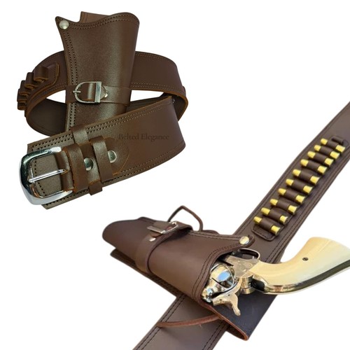 Cowboy gun holster belt brown - gun,