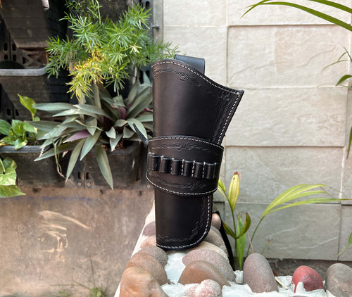 Western leather holster gun - leather, 44