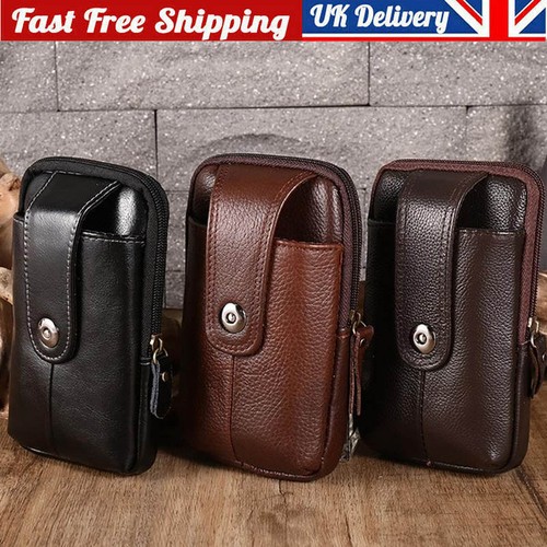 Men leather phone holder - leather,