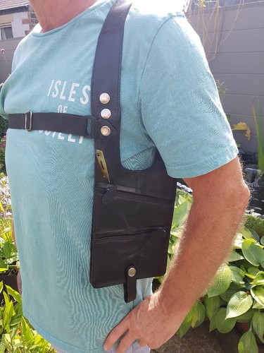 Leather money holster shoulder - money,