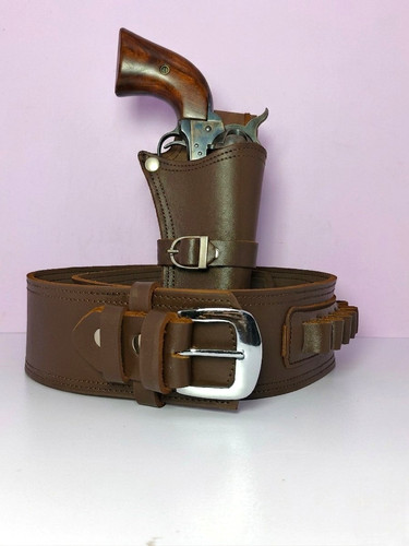 Cowboy gun holster belt brown - cowboy,