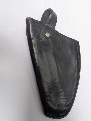 Black leather belt - black, pistol