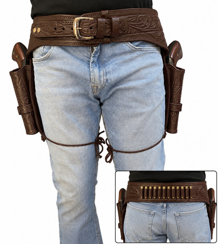 Cowboy gun double holster - gun,
