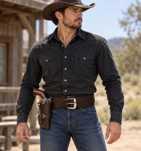 Cowboy gun holster brown - cowboy,
