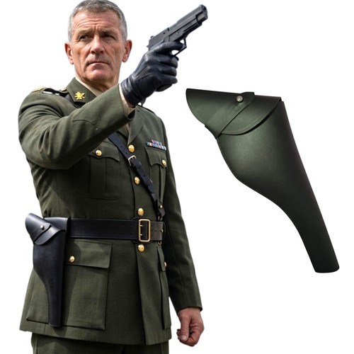 Black leather gun holster - gun,